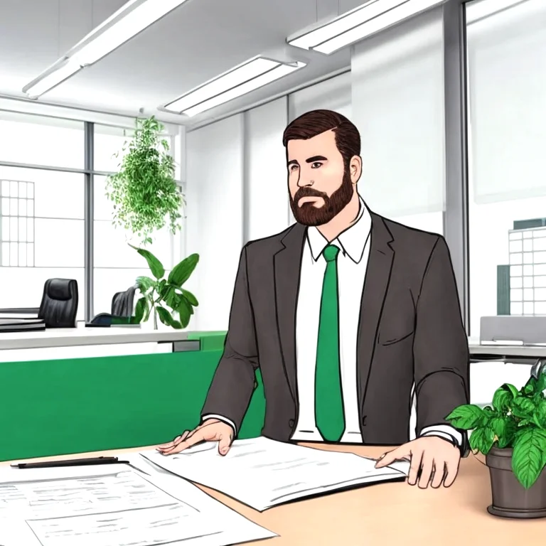 Magnifying glass over document